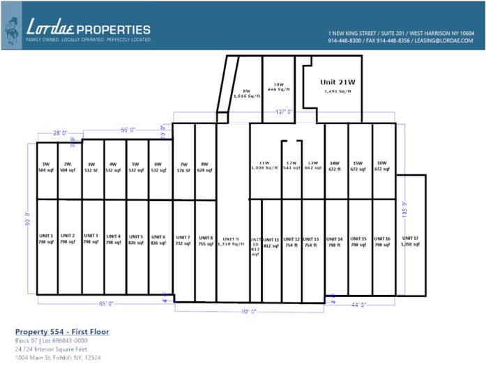Floorplan showing all individual units on 1st Floor