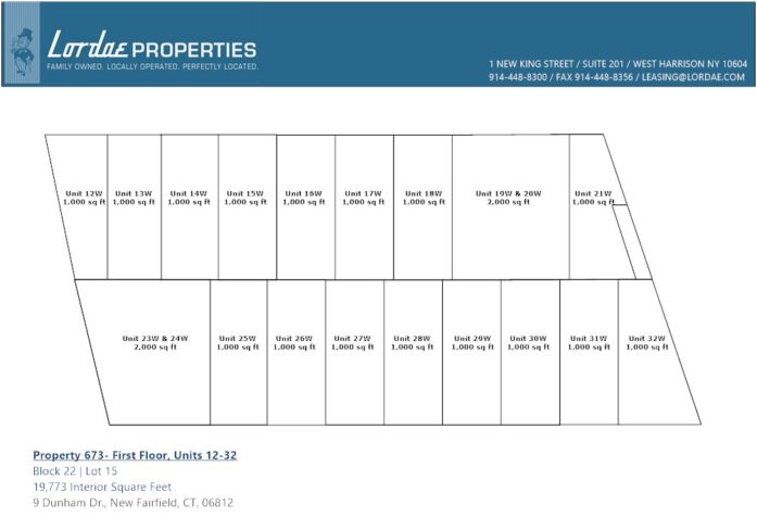 Floorplan showing all individual units on 1st Floor