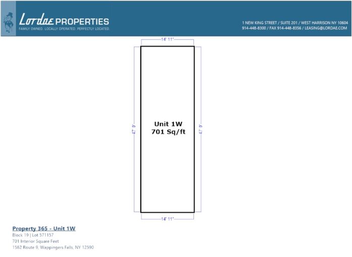 Floorplan for unit Unit 365-1W