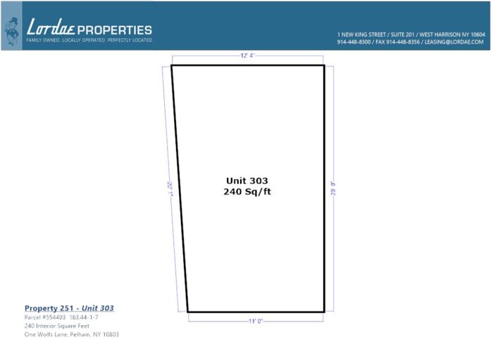 Floorplan for unit Unit 251-303