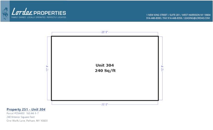 Floorplan for unit Unit 251-304