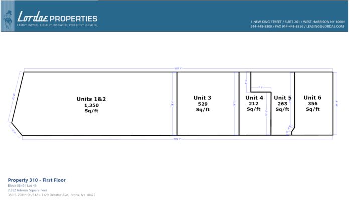 Floorplan showing all individual units on 1st Floor
