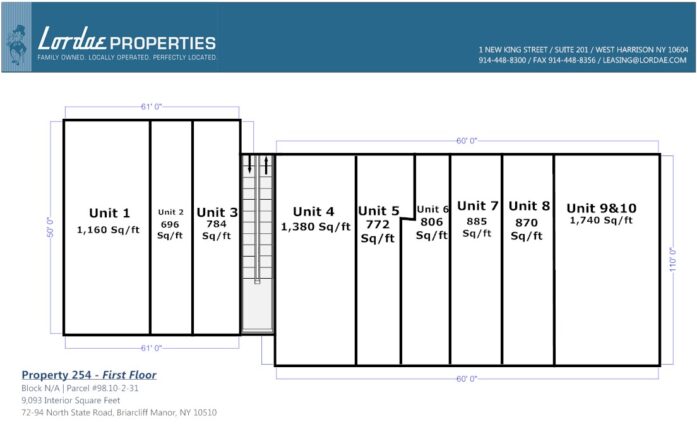 Floorplan showing all individual units on 1st Floor