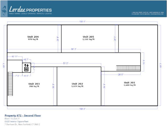 Floorplan showing all individual units on 2nd Floor