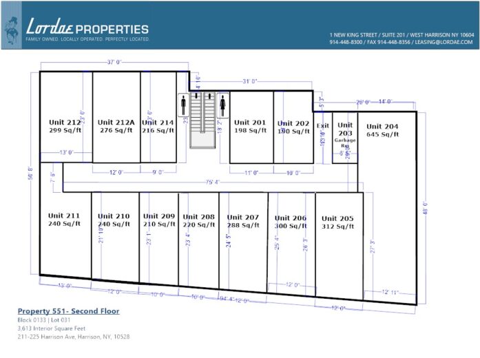Floorplan showing all individual units on 2nd Floor