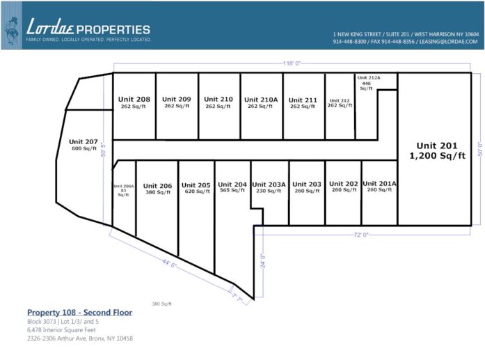 Floorplan showing all individual units on 2nd Floor