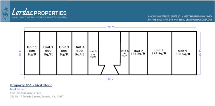 Floorplan showing all individual units on 1st Floor