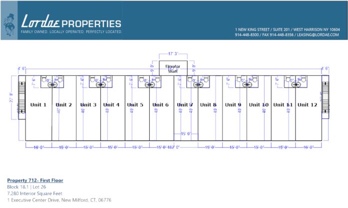 Floorplan showing all individual units on 1st Floor