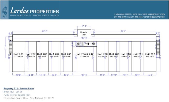 Floorplan showing all individual units on 2nd Floor