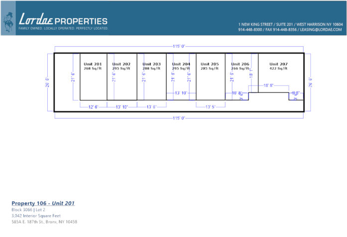 Floorplan showing all individual units on 2nd Floor