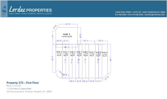Floorplan showing all individual units on 1st Floor