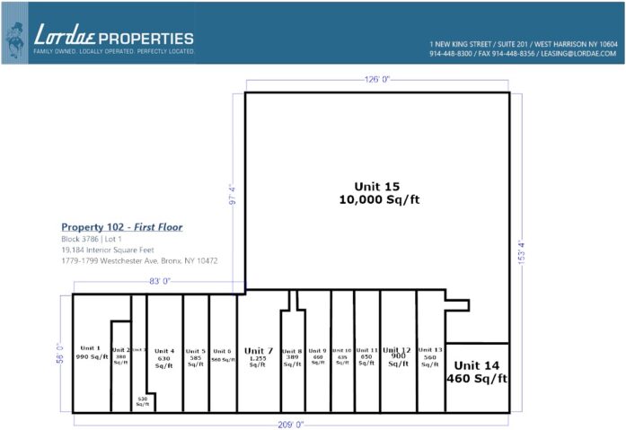 Floorplan showing all individual units on 1st Floor